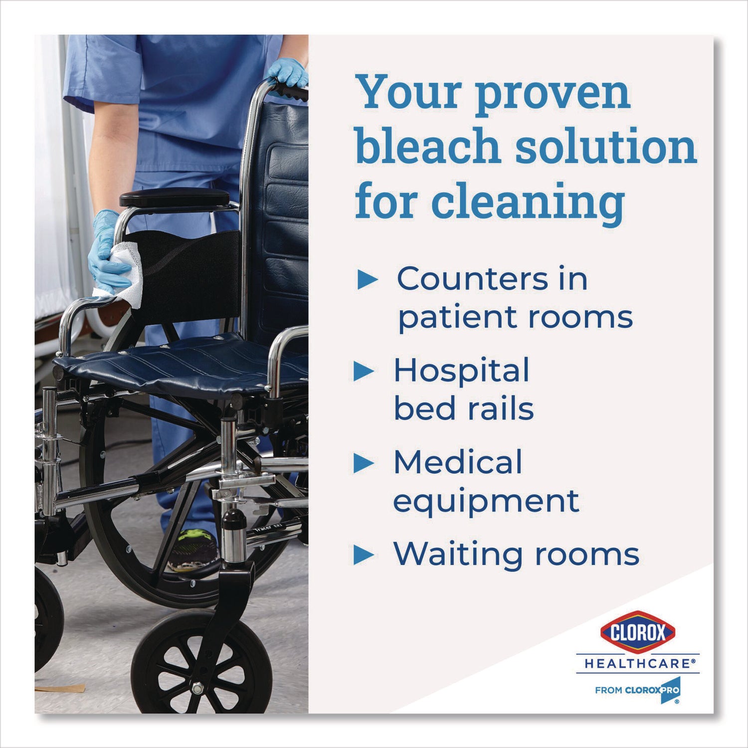 Bleach Germicidal Wipes, 1-Ply, 6 x 5, Unscented, White, 150/Canister, 6 Canisters/Carton