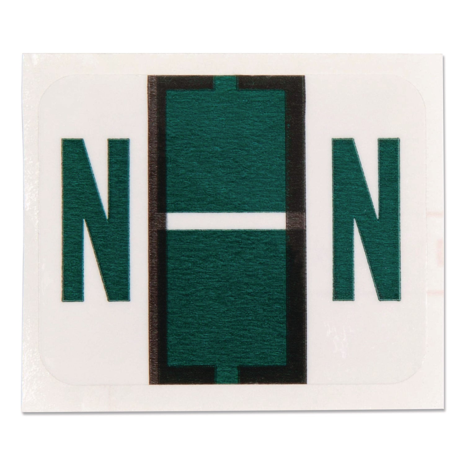 Smead BCCR Bar-Style Color-Coded Labels - N - x 1 1/4" Width x 1" Length - Dark Green - Laminated - 1 Roll