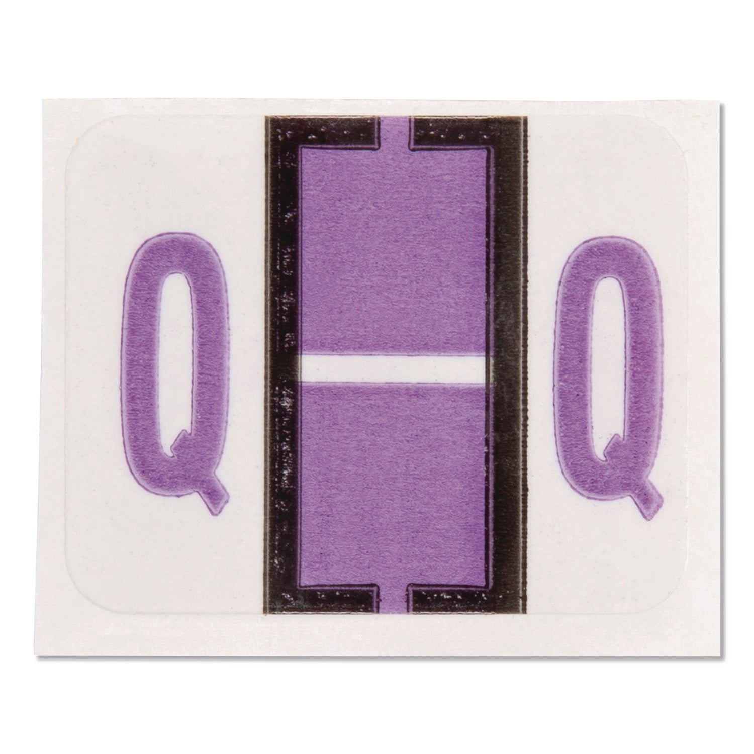A-Z Color-Coded End Tab Filing Labels, Q, 1 X 1.25, White, 500/roll