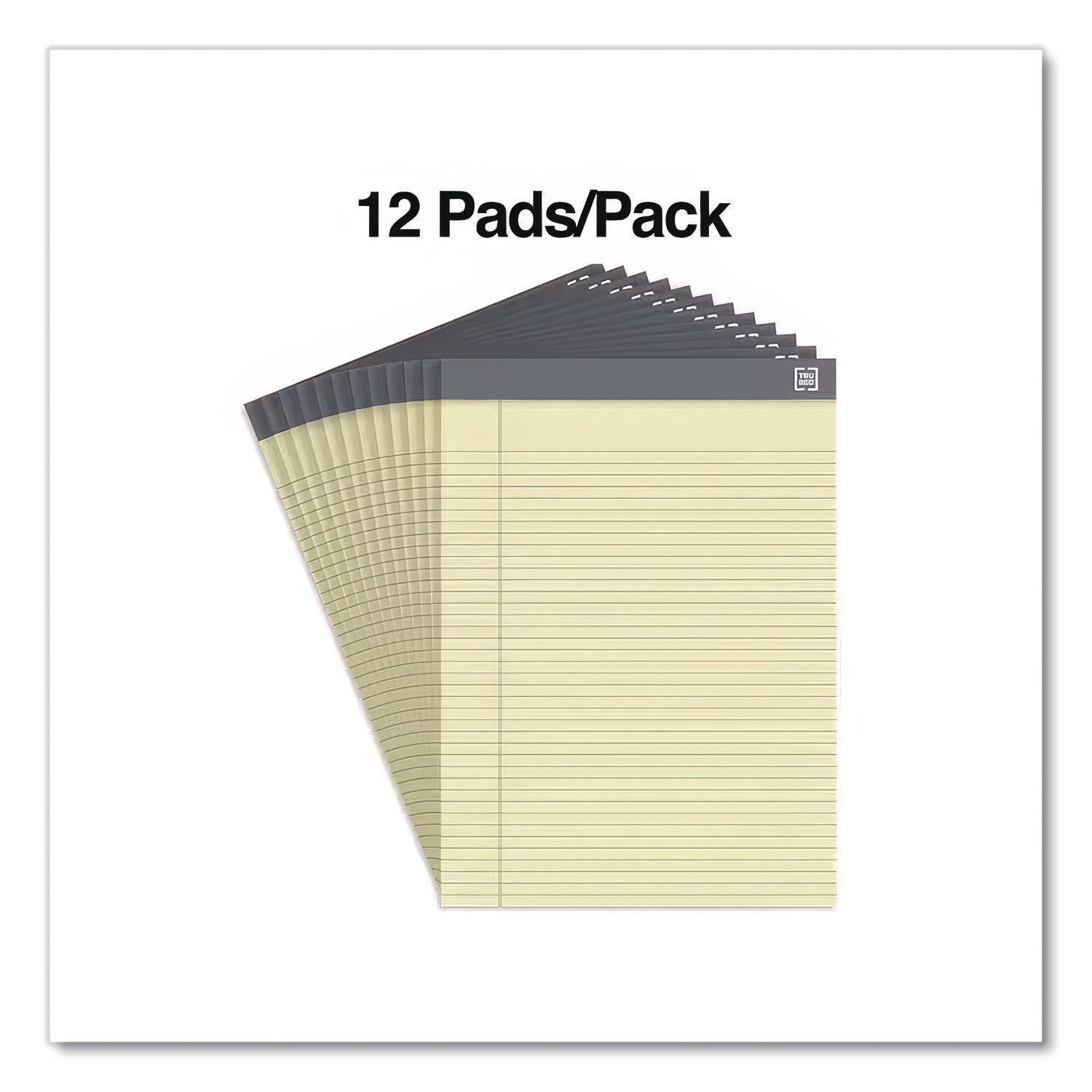 Notepads, Narrow Rule, 50 Canary-Yellow 8.5 X 11.75 Sheets, 12/pack