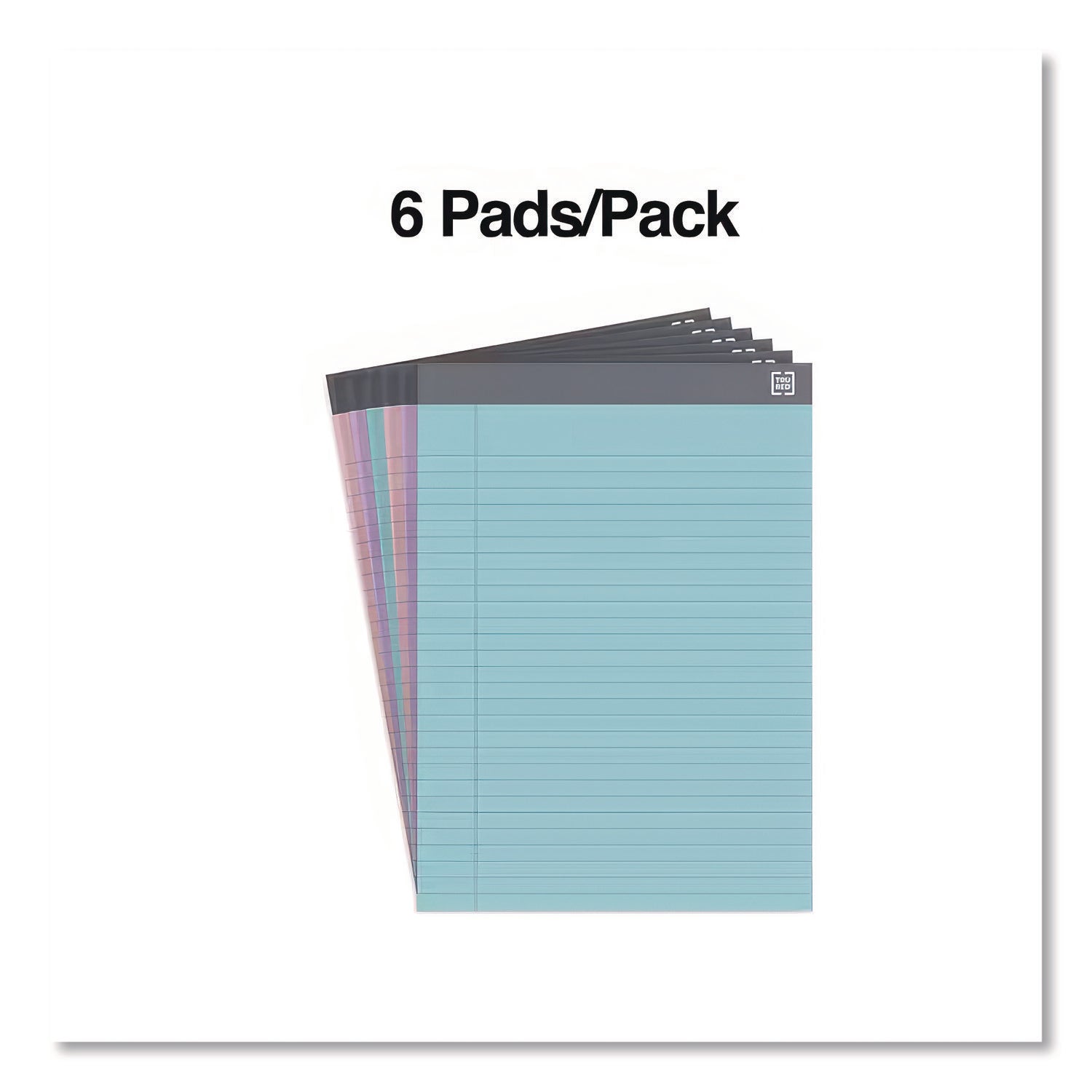 Notepads, Wide/legal Rule, 50 Assorted Pastel-Color 8.5 X 11.75 Sheets, 6/pack