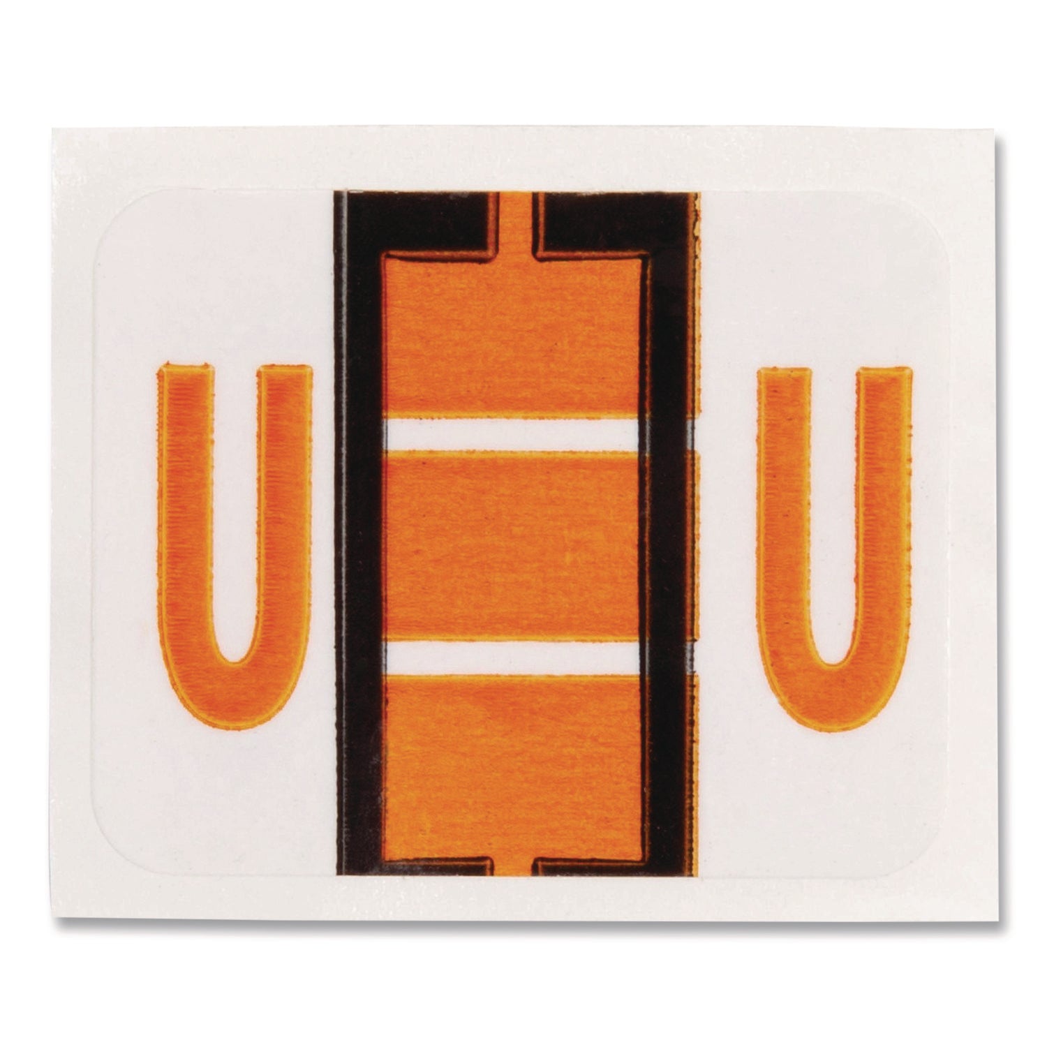 Smead BCCR Bar-Style Color-Coded Labels - U - x 1 1/4" Width x 1" Length - Light Orange - Laminated - 1 Roll