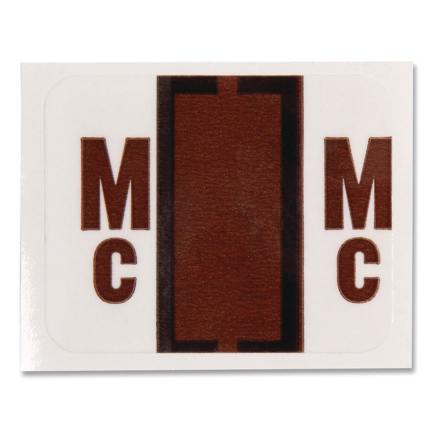 Smead BCCR Bar-Style Color-Coded Labels - Alphabet, MC - x 1 1/4" Width x 1" Length - Brown - Laminated - 1 Roll