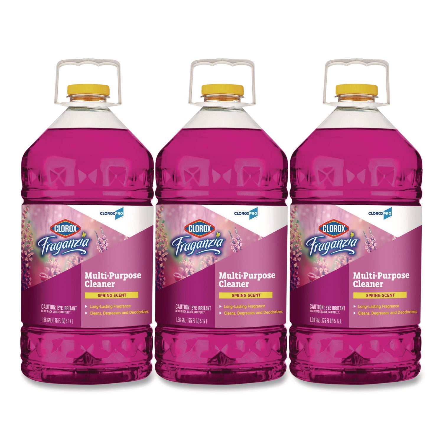 CloroxPro Fraganzia Multi-Purpose Cleaner, Spring Scent, 175 oz Bottle, 3/Carton