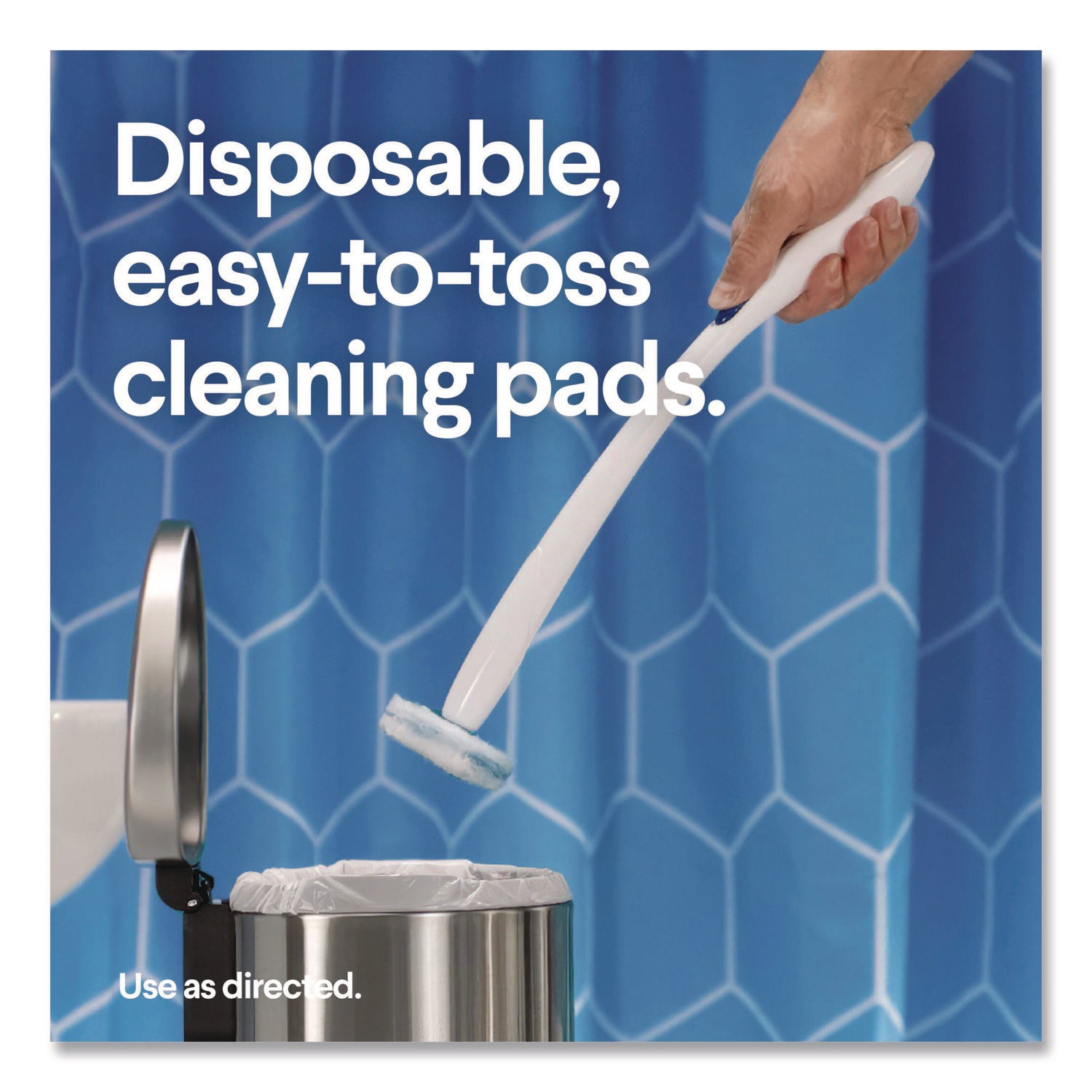 Disinfecting ToiletWand Refill Heads, Toilet Cleaning Scrubbing Pads, Blue/White, 10/Pack, 6 Packs/Carton
