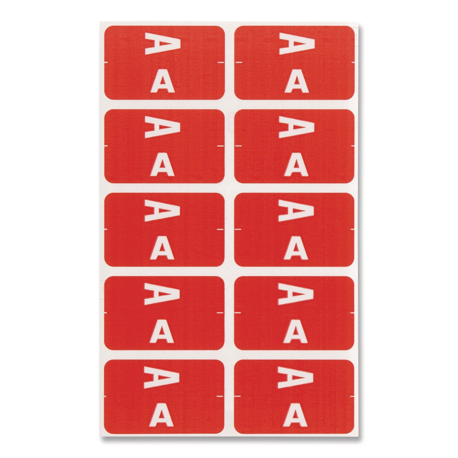 Smead AlphaZ ACCS Color-Coded Labels - A - x 1" Width x 1 5/8" Length - Red - Laminated - 10 / Sheet - 100 / Pack