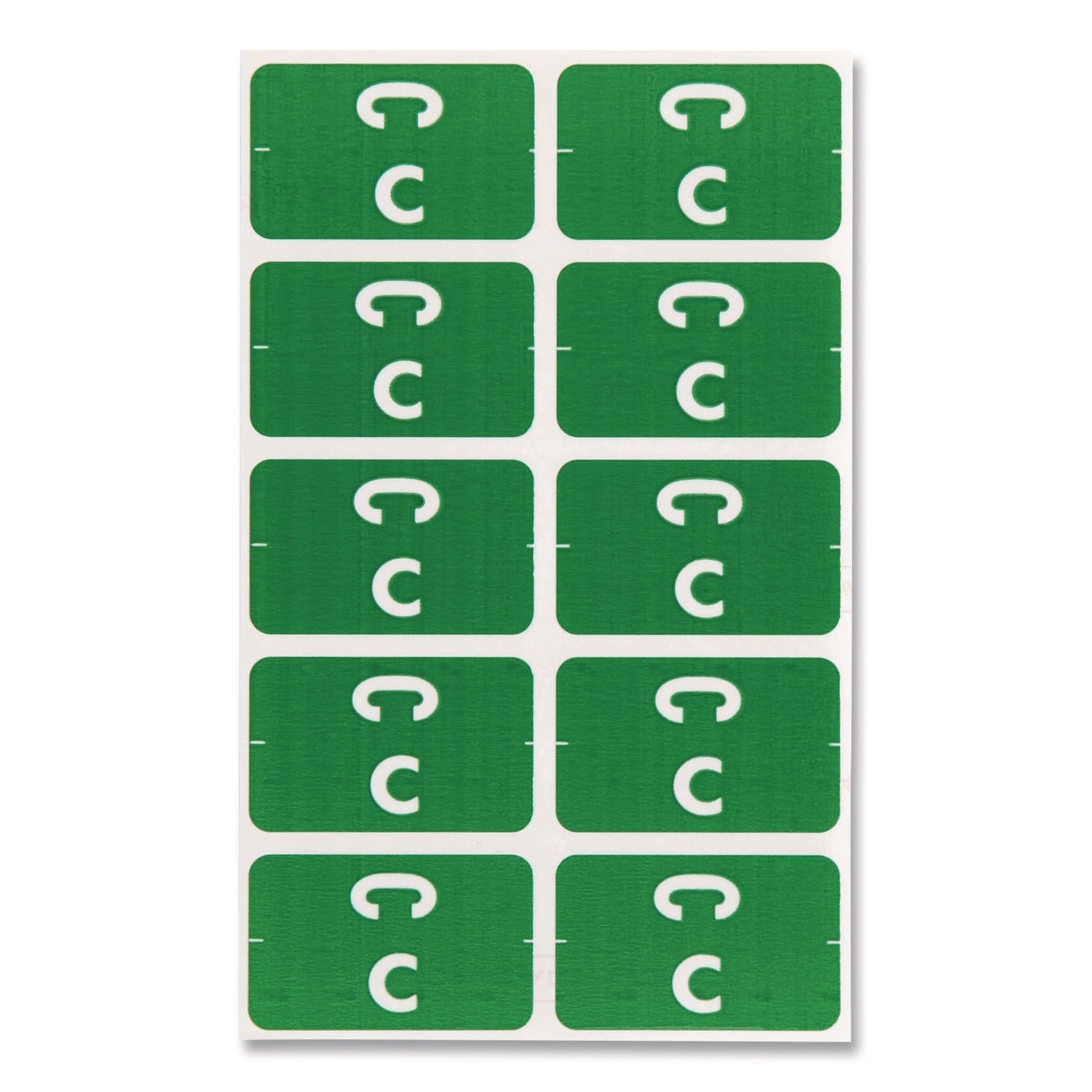 Alphaz Color-Coded Second Letter Alphabetical Labels, C, 1 X 1.63, Dark Green, 10/sheet, 10 Sheets/pack