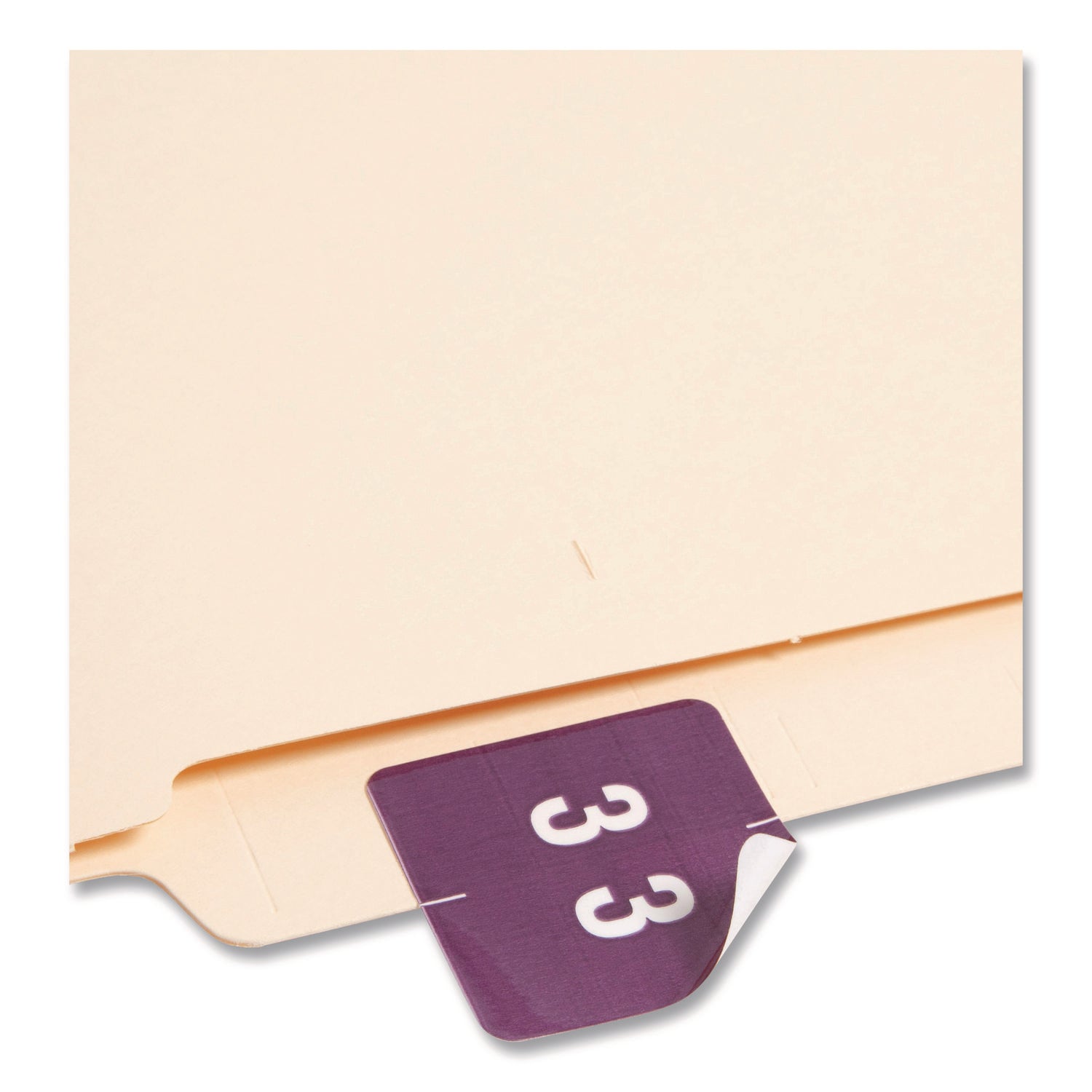 Smead DCC Color-Coded Numeric Labels - 3 - x 1 1/2" Width x 1 1/2" Length - Purple - Laminated - 250 / Roll