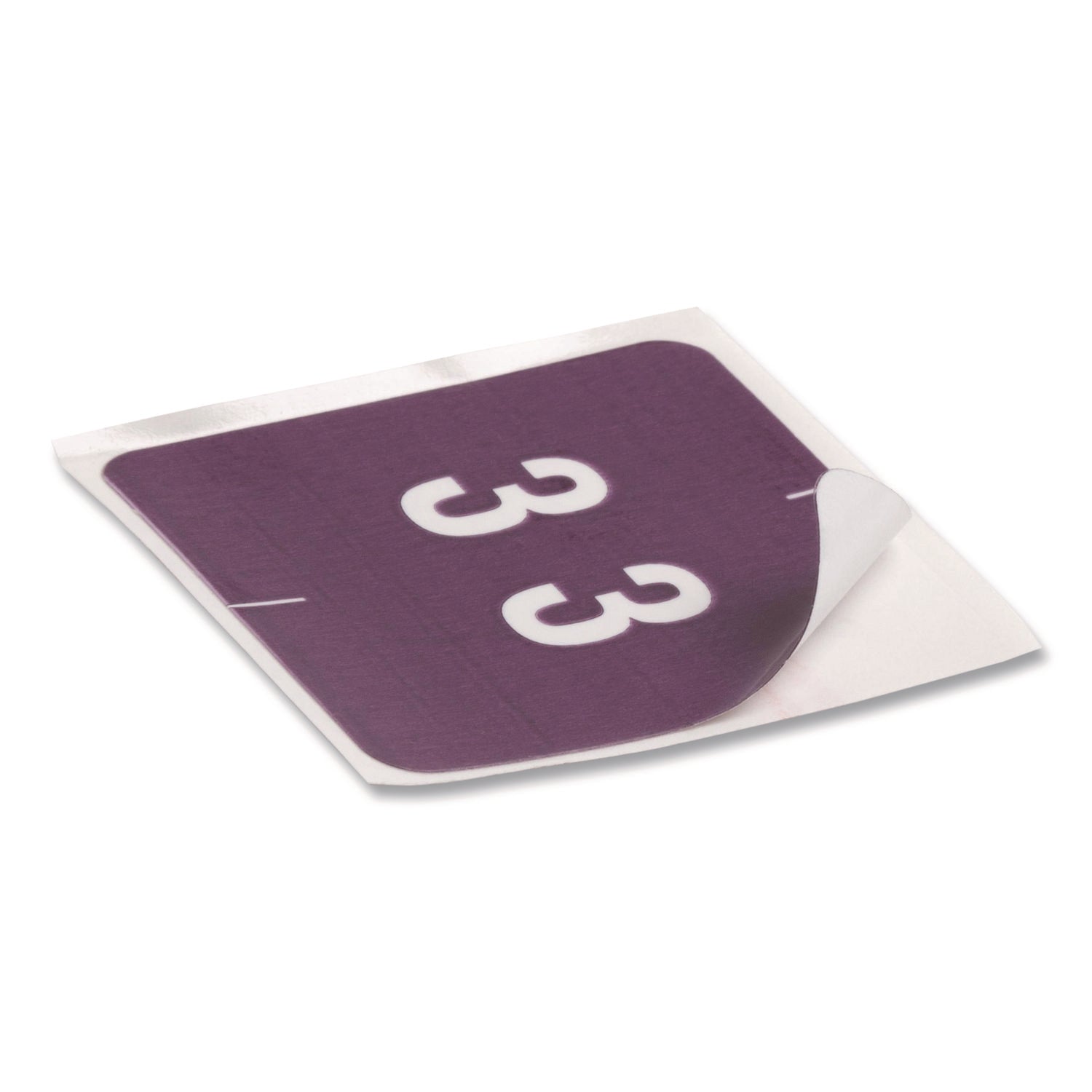 Smead DCC Color-Coded Numeric Labels - 3 - x 1 1/2" Width x 1 1/2" Length - Purple - Laminated - 250 / Roll