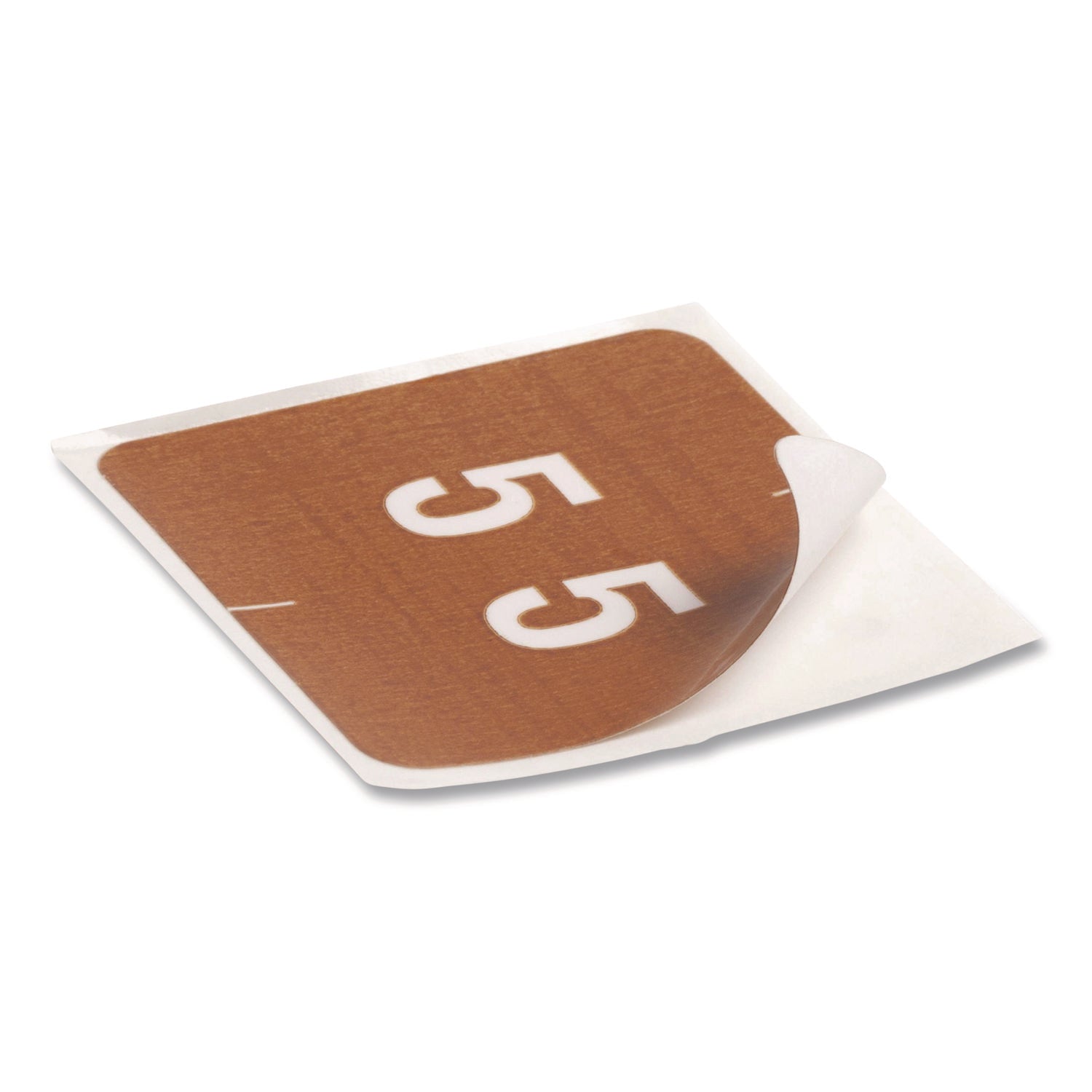 Smead DCC Color-Coded Numeric Labels - 5 - x 1 1/2" Width x 1 1/2" Length - Brown - Laminated - 250 / Roll