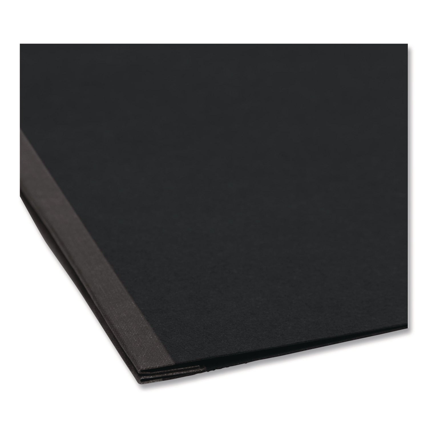 Smead Premium Pressboard Letter Fastener Folder, 8.5" x 11", 2" Expansion, 1 Fastener, 25 pt. Black Pressboard, Reinforced Hinge, Heavy Duty, Moisture & Stain Resistant, Rounded Corner, 100% Recycled, 1 Each