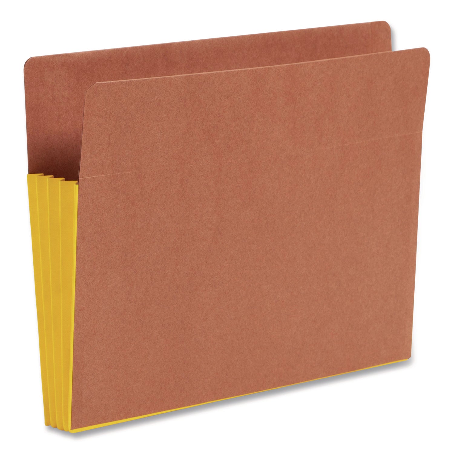 Smead Straight Tab Cut Letter Recycled File Pocket - 8 1/2" x 11" - 3 1/2" Expansion - 1 Pocket(s) - End Tab Location - 2 Plys - Redrope - Yellow - 30% Recycled - 10 / Box