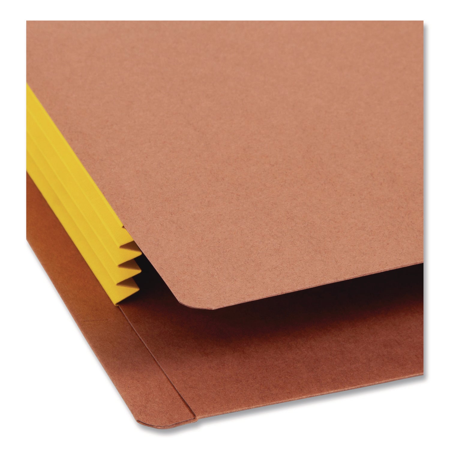 Smead Straight Tab Cut Letter Recycled File Pocket - 8 1/2" x 11" - 3 1/2" Expansion - 1 Pocket(s) - End Tab Location - 2 Plys - Redrope - Yellow - 30% Recycled - 10 / Box