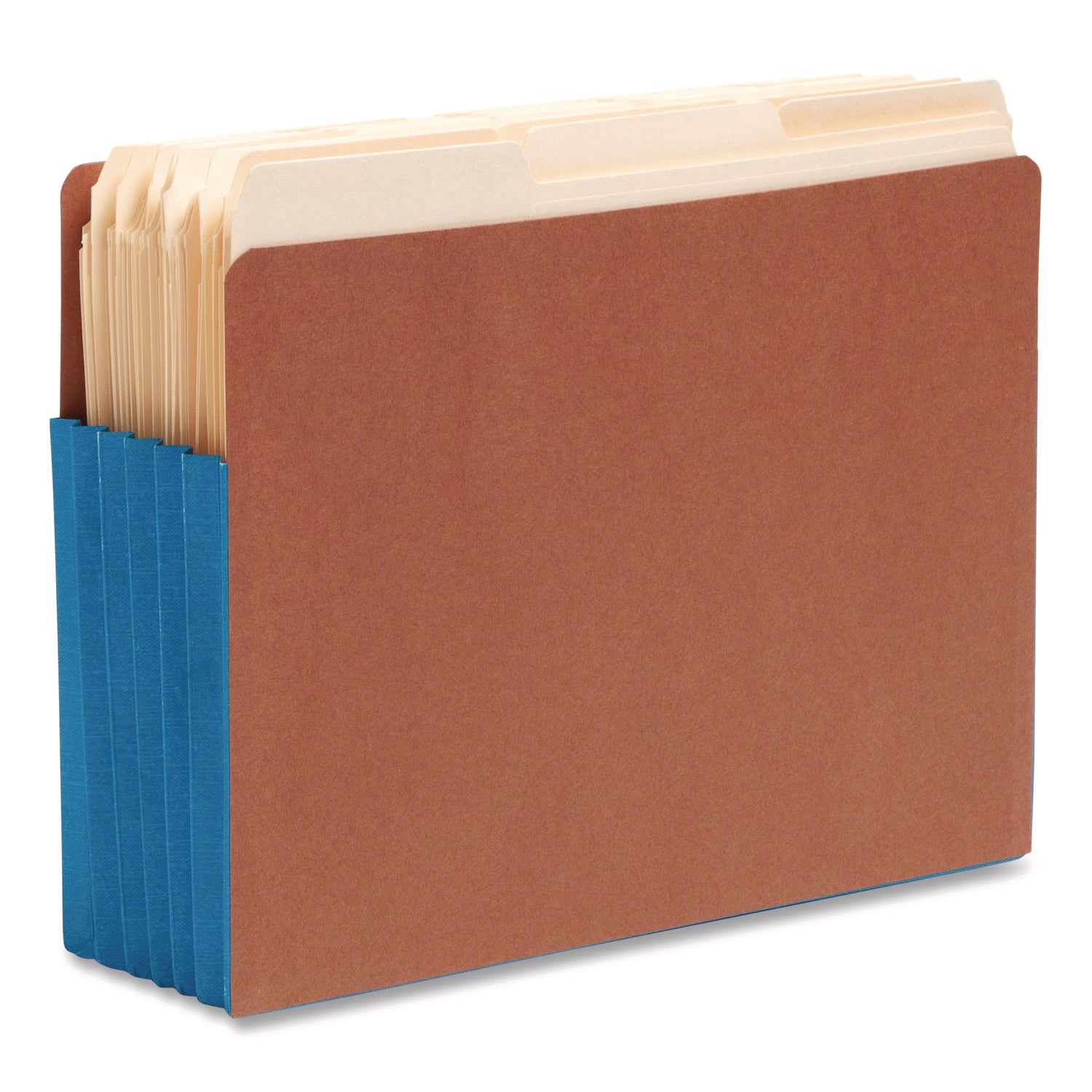 8 1/2" x 11" - 5 1/4" Expansion - 2 Plys - Redrope - Blue - Closed Sides, Reinforced Tab, Reinforced Gusset, Tear Proof - 30% Paper Recycled - 10 / Box