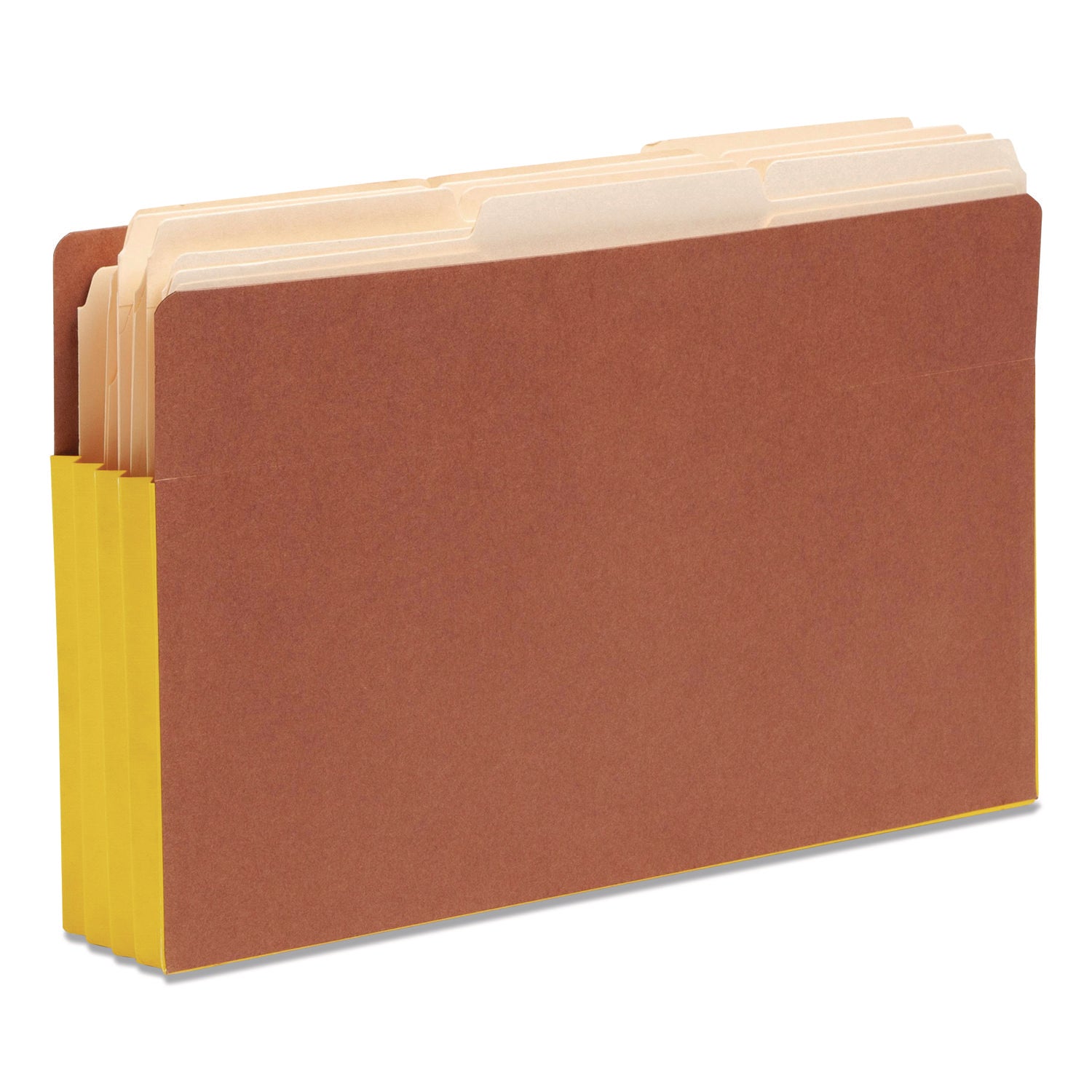 Smead TUFF Pocket Straight Tab Cut Legal Recycled File Pocket - 8 1/2" x 14" - 3 1/2" Expansion - 1 Pocket(s) - Top Tab Location - 12.5 pt. - 2 Plys - Redrope - Yellow - Tear Resistant - 30% Recycled - 1 / Pack
