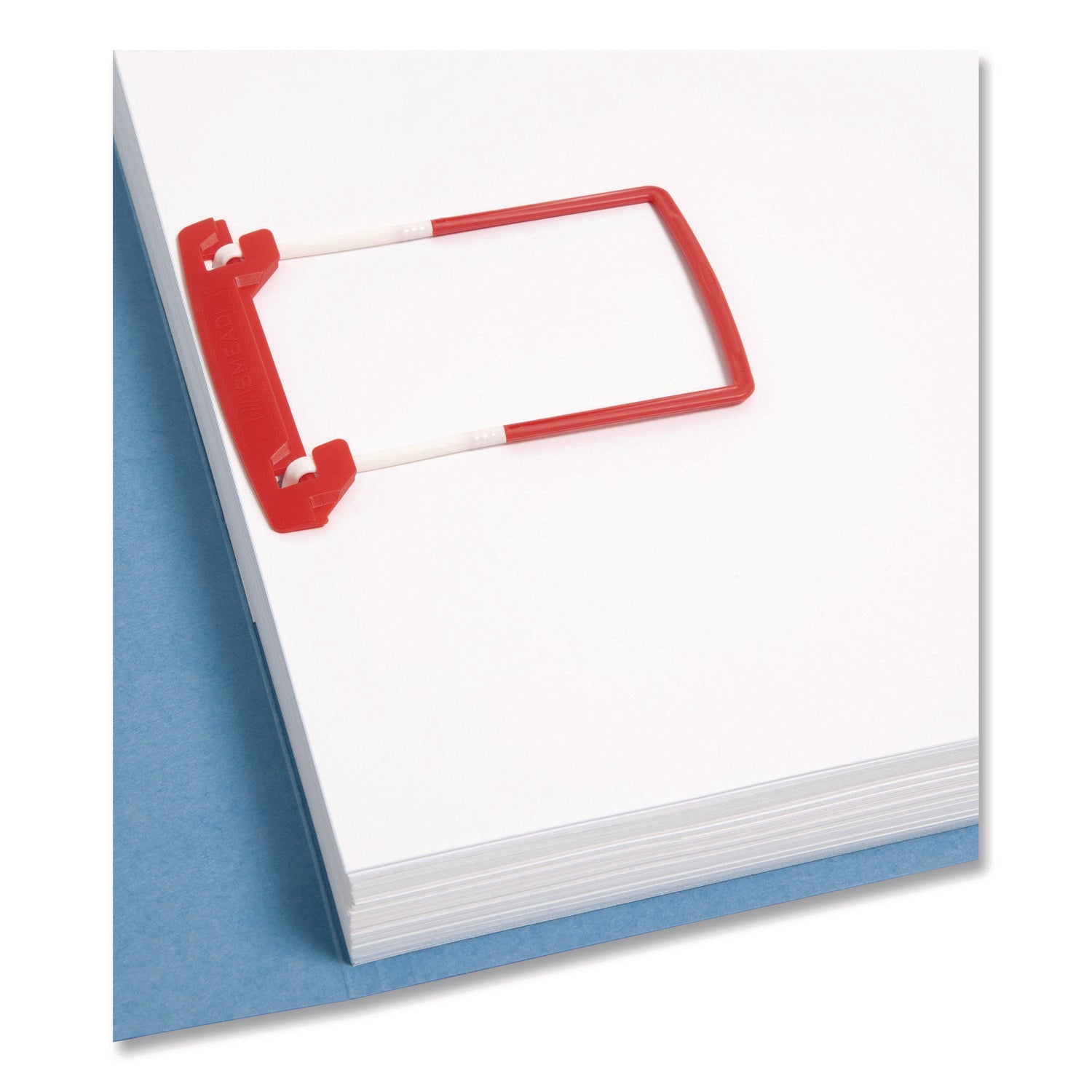 2" Size Capacity - for Folder - Flexible, Heavy Duty, Self-adhesive, Acid-free - Red, White - Poly - 100 / Box