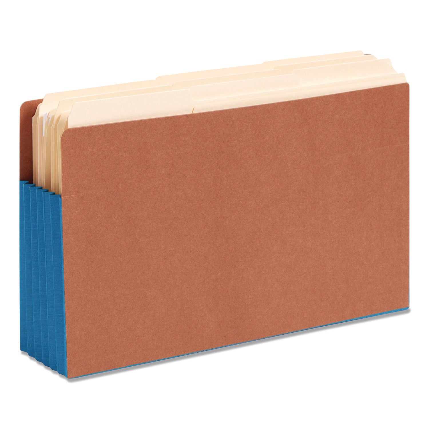 Smead Straight Tab Cut Legal Recycled File Pocket - 8 1/2" x 14" - 5 1/4" Expansion - 12.5 pt. - 2 Plys - Redrope - Blue - Embossed - 30% Recycled - 10 / Box