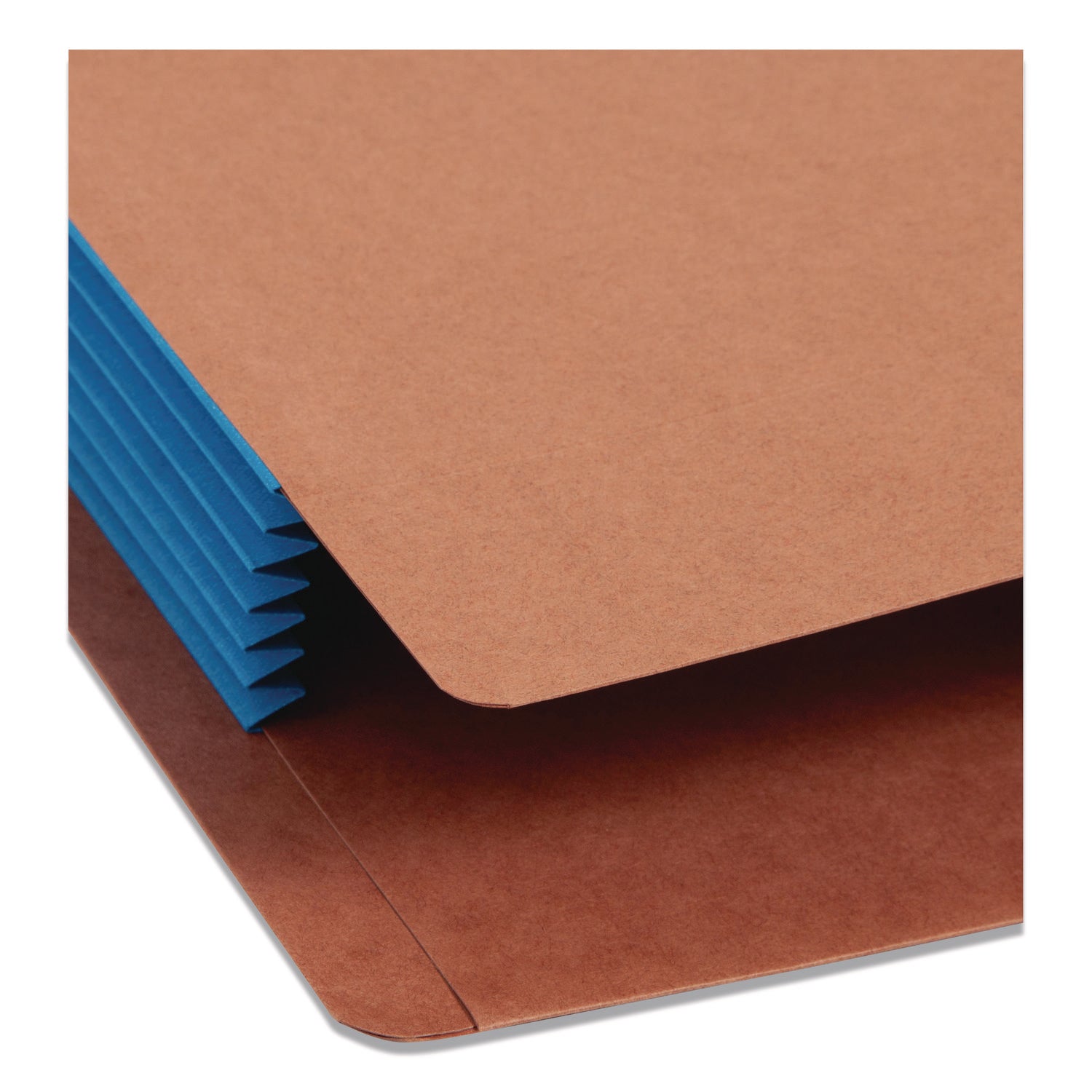 Smead Straight Tab Cut Legal Recycled File Pocket - 8 1/2" x 14" - 5 1/4" Expansion - 12.5 pt. - 2 Plys - Redrope - Blue - Embossed - 30% Recycled - 10 / Box