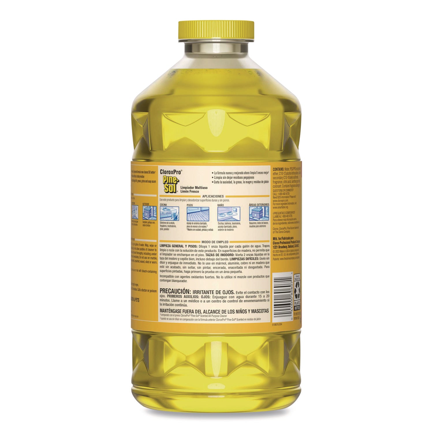 CloroxPro Multi-Surface Cleaner Concentrated, Lemon Fresh Scent, 80 oz Bottle, 3/Carton