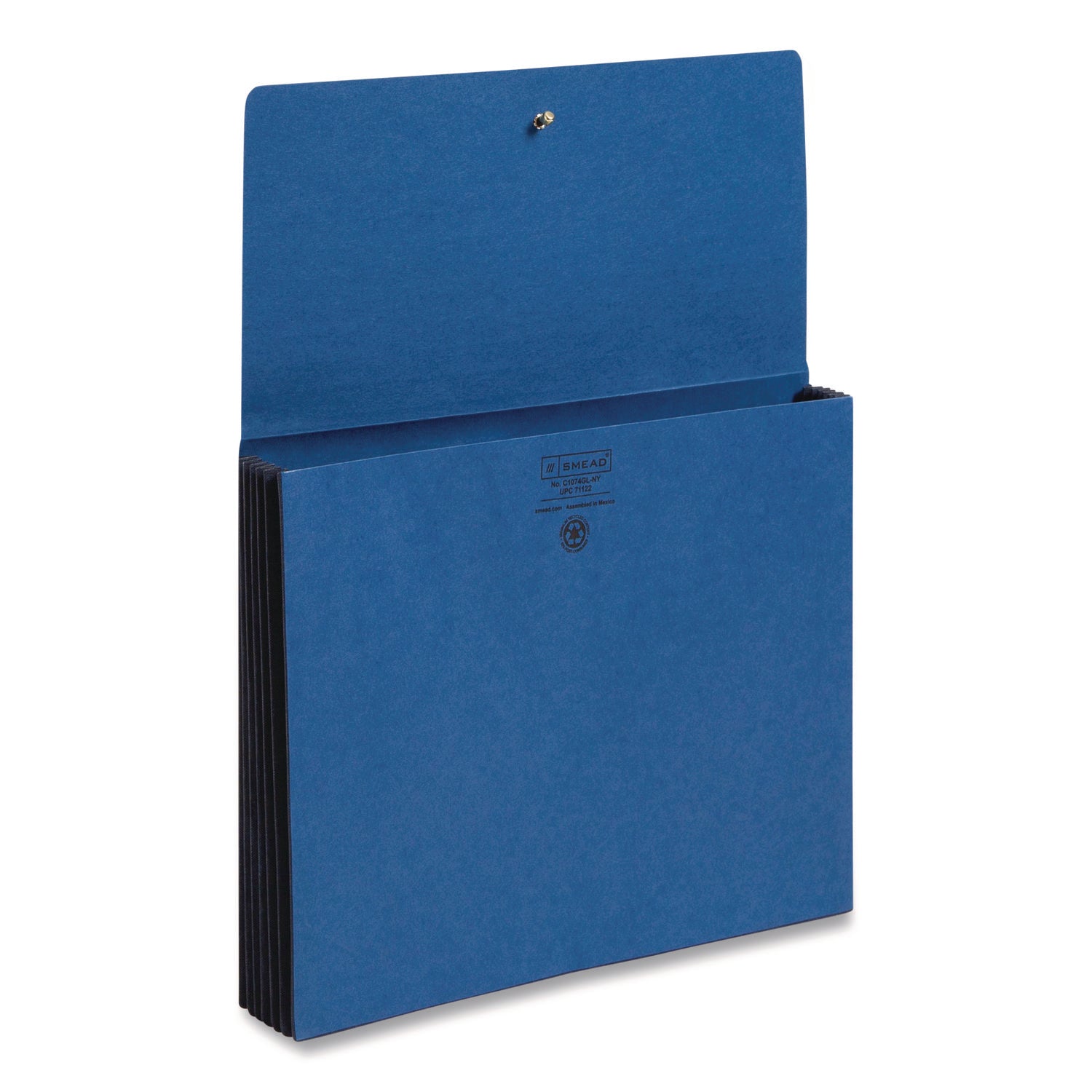 Smead Letter Recycled File Wallet - 8 1/2" x 11" - 5 1/4" Expansion - Navy - Elastic Closure, Reinforced Gusset - 10% Recycled - 1 Each