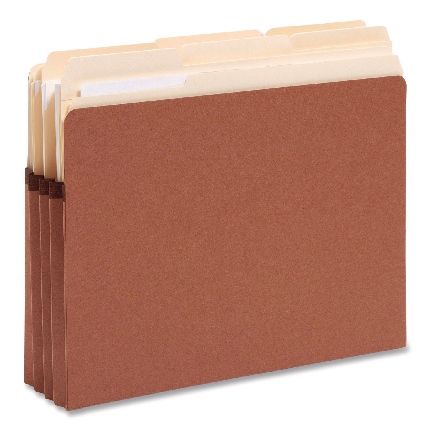 Smead SuperTab Straight Tab Cut Letter Recycled File Pocket - 8 1/2" x 11" - 3 1/2" Expansion - Redrope - Tear Resistant, Reinforced Gusset - 30% Recycled - 25 / Box