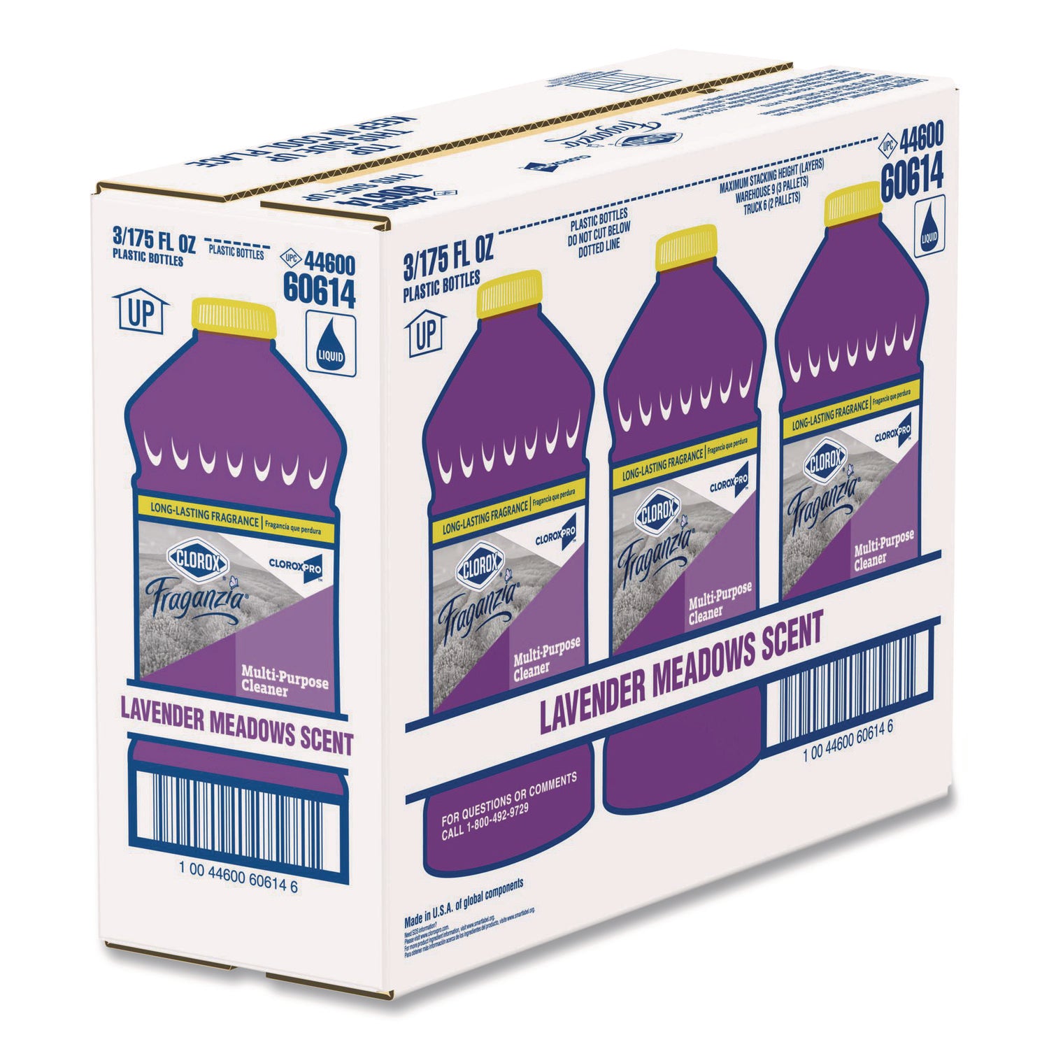 CloroxPro Fraganzia Multi-Purpose Cleaner, Lavender Meadows Scent, 175 oz Bottle, 3/Carton
