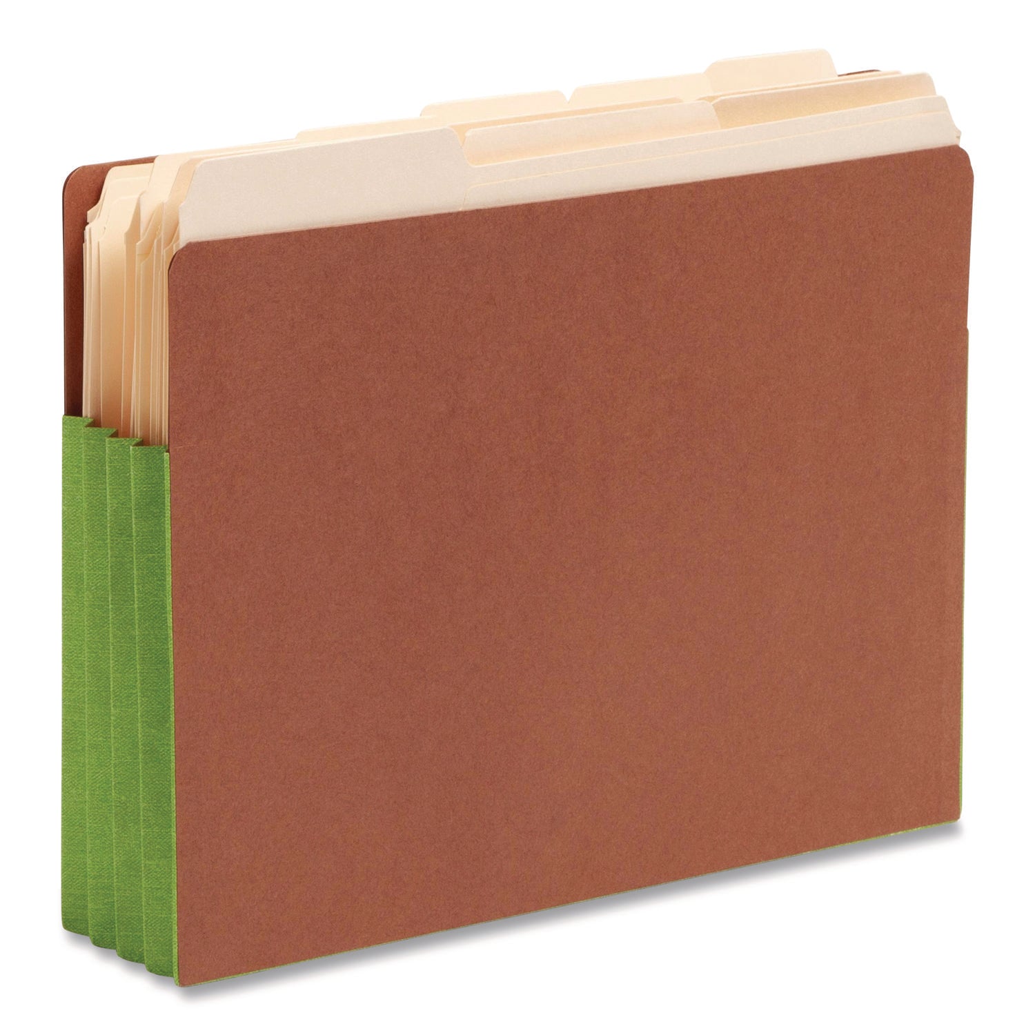 Smead TUFF Pocket Straight Tab Cut Letter Recycled File Pocket - 8 1/2" x 11" - 3 1/2" Expansion - 1 Pocket(s) - Top Tab Location - 2 Plys - Redrope - Green - Tear Resistant - 30% Recycled - 10 / Box