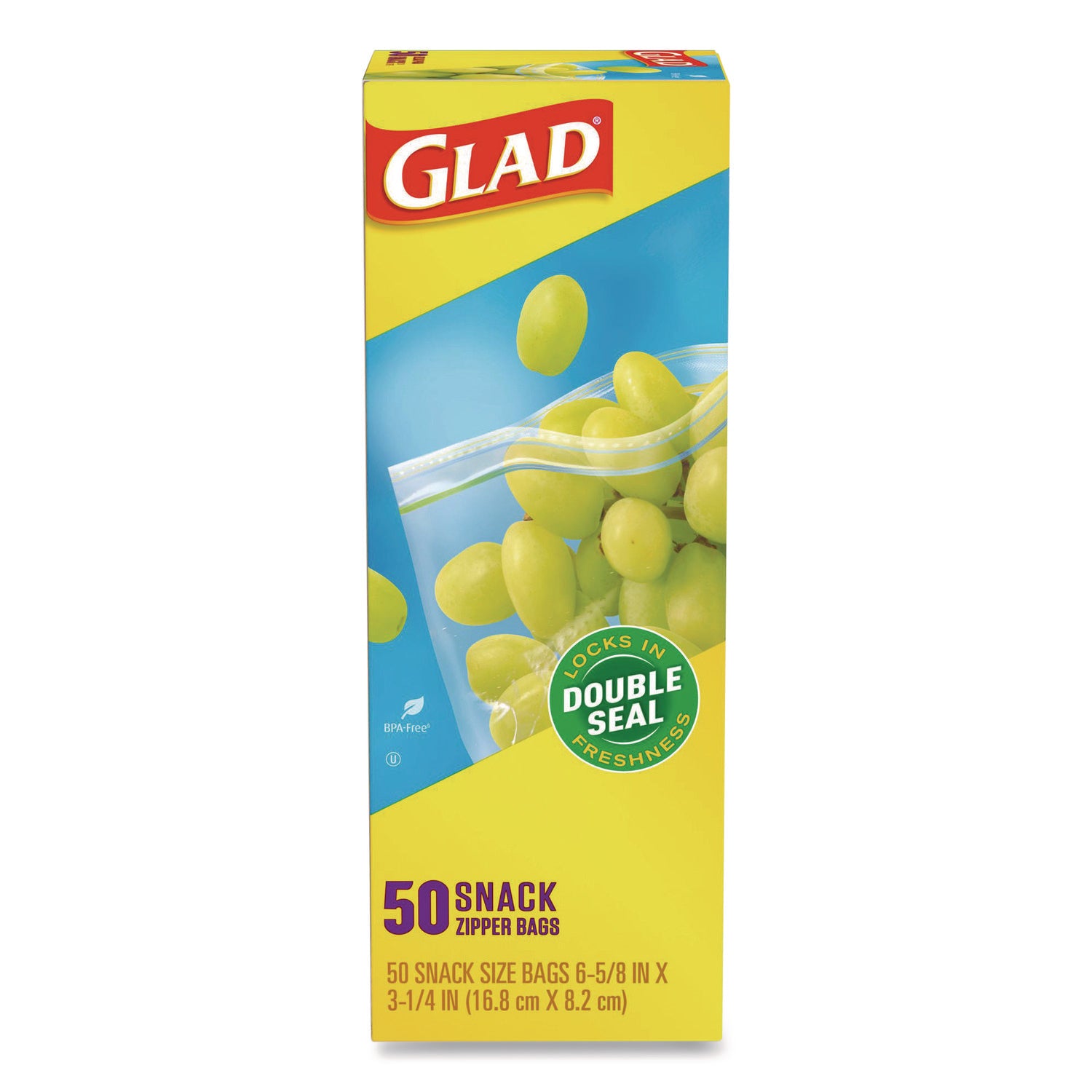 Zipper Food Storage Plastic Bags, Snack Size, 3.25 x 6.63 x 9.31, Clear, 50 Bags/Box, 12 Boxes/Carton