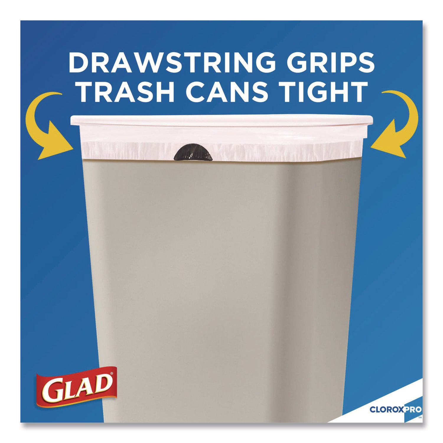 CloroxPro ForceFlex Tall Kitchen Drawstring Trash Bags, 13 gal, 24 x 27.38, Gray, 100 Bags/Box, 4 Boxes/Carton