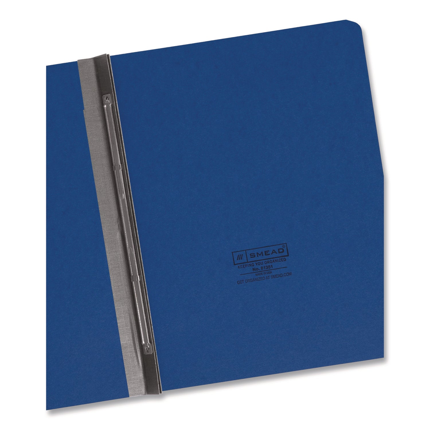 Smead Letter Recycled Fastener Folder - 8 1/2" x 11" - 3" Expansion - 1 Fastener(s) - 25 pt. - Pressboard - Dark Blue - Metal Compressor, Hinged - 100% Paper Recycled - 1 Each