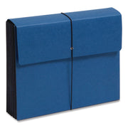 Smead Letter Recycled File Wallet - 8 1/2" x 11" - 5 1/4" Expansion - Navy - Elastic Closure, Reinforced Gusset - 10% Recycled - 1 Each