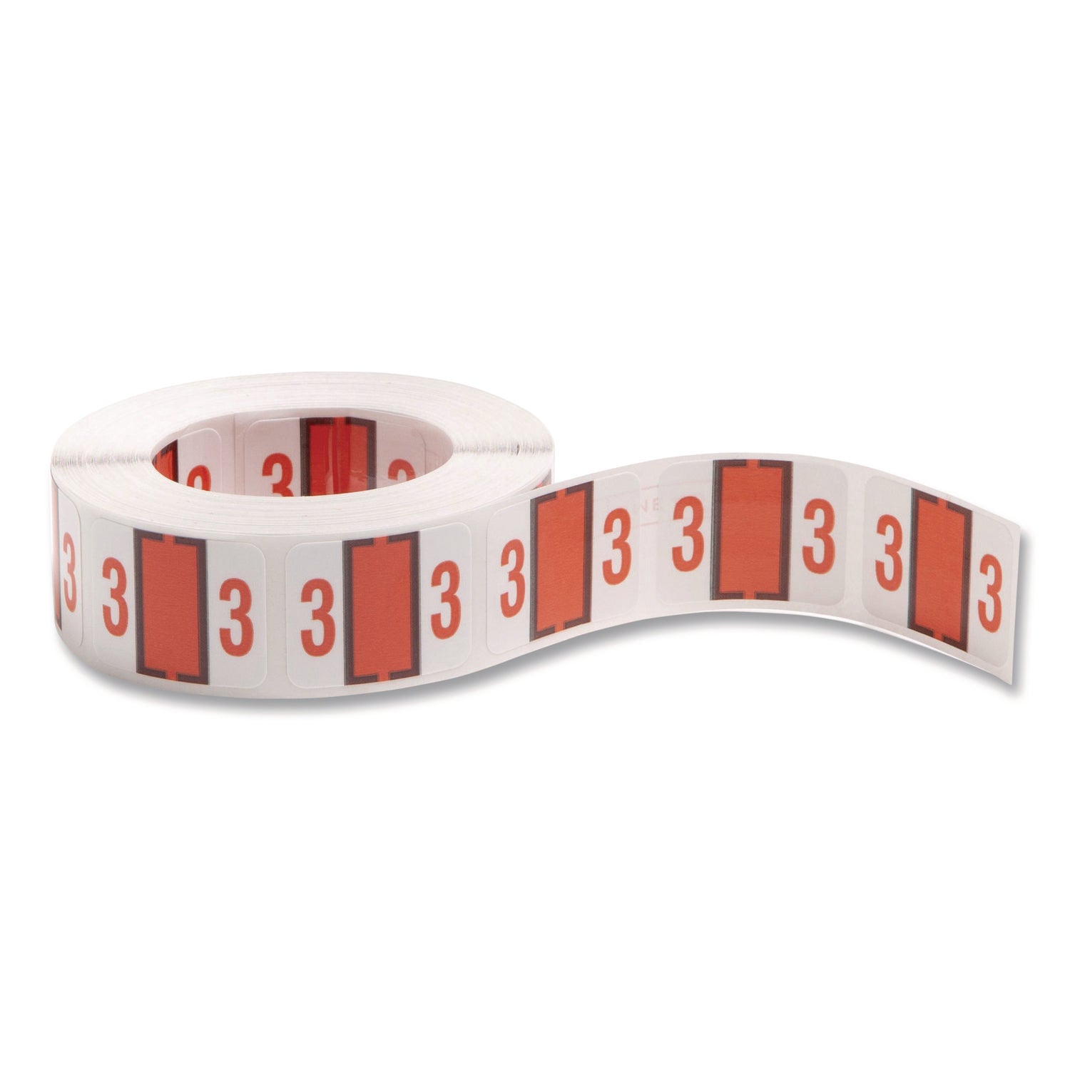Smead BCCRN Bar-Style Color-Coded Labels - 3 - x 1 1/4" Width x 1" Length - Dark Orange - Laminated - 500 / Roll