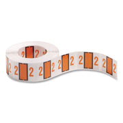 Smead BCCRN Bar-Style Color-Coded Labels - 2 - x 1 1/4" Width x 1" Length - Light Orange - Laminated - 500 / Roll