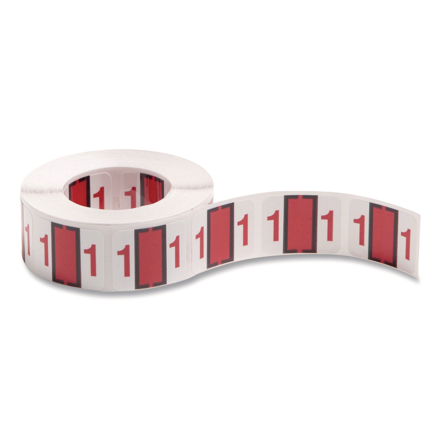 Smead BCCRN Bar-Style Color-Coded Labels - 1 - x 1 1/4" Width x 1" Length - Red - Laminated - 500 / Roll