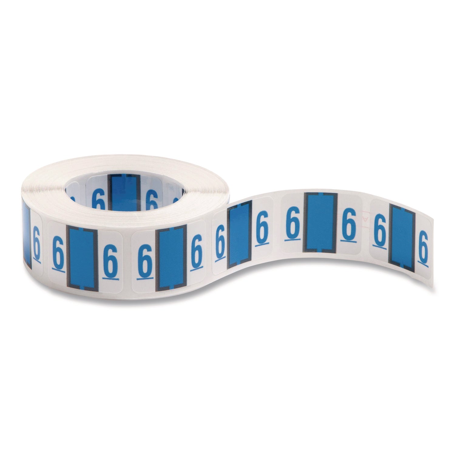 Smead BCCRN Bar-Style Color-Coded Labels - 6 - x 1 1/4" Width x 1" Length - Blue - Laminated - 500 / Roll