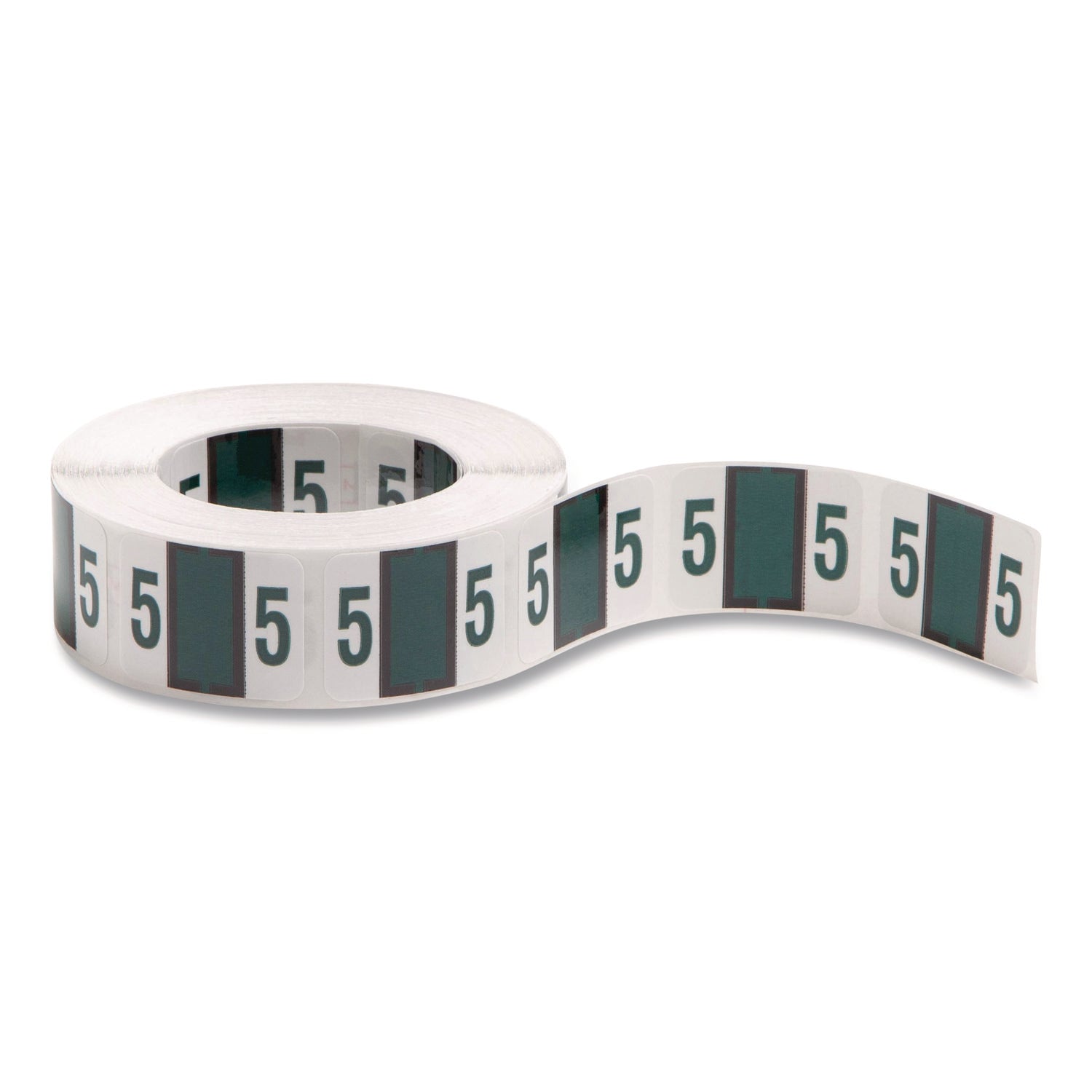 Smead BCCRN Bar-Style Color-Coded Labels - 5 - x 1 1/4" Width x 1" Length - Dark Green - Laminated - 500 / Roll