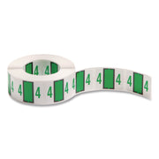 Smead BCCRN Bar-Style Color-Coded Labels - 4 - x 1 1/4" Width x 1" Length - Light Green - Laminated - 500 / Roll