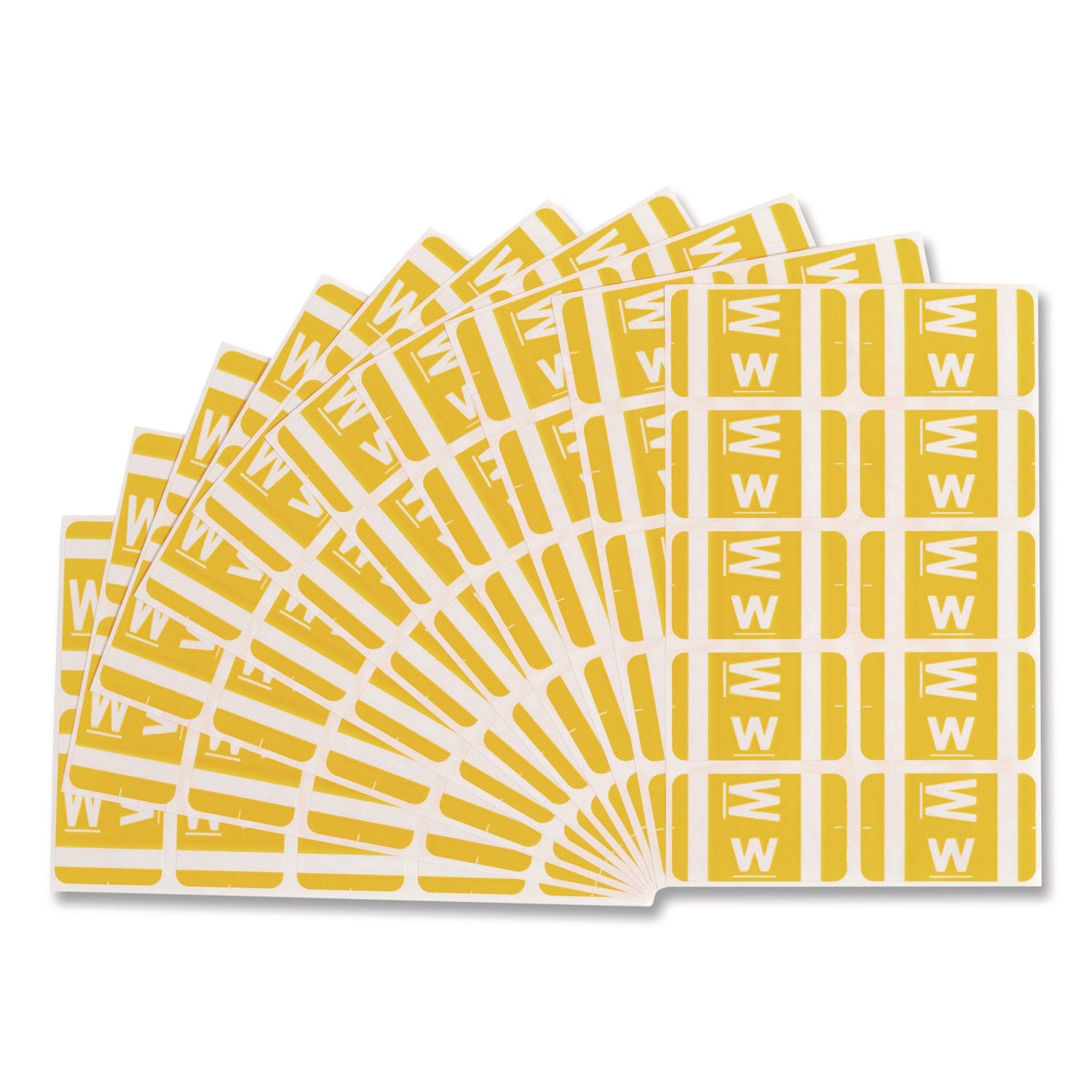 Alphaz Color-Coded Second Letter Alphabetical Labels, W, 1 X 1.63, Yellow, 10/sheet, 10 Sheets/pack