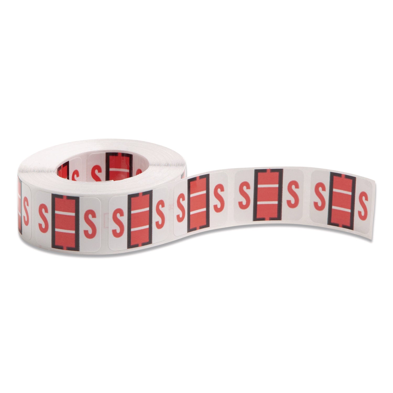 Smead BCCR Bar-Style Color-Coded Labels - S - x 1 1/4" Width x 1" Length - Pink - Laminated - 1 Roll