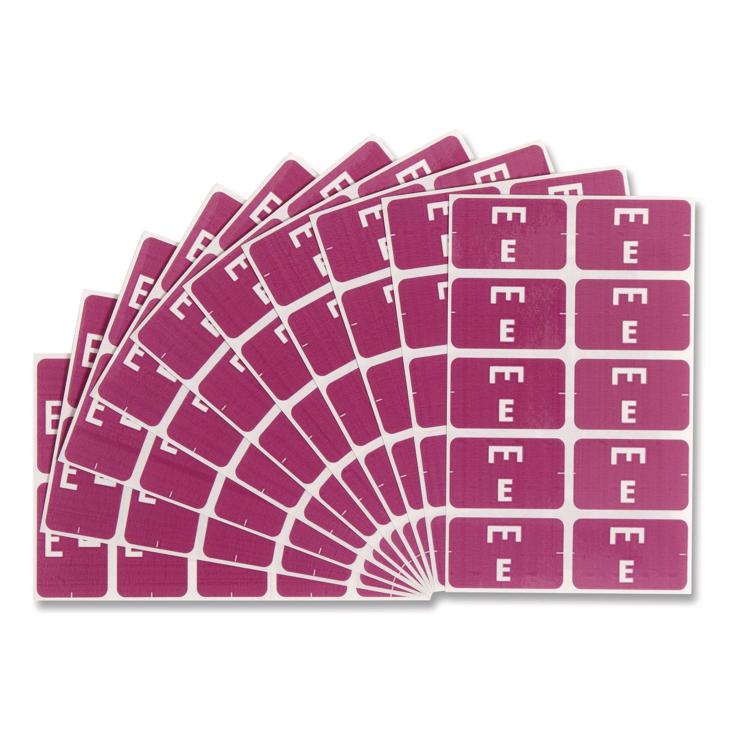 Smead AlphaZ ACCS Color-Coded Labels - E - x 1" Width x 1 5/8" Length - Purple - Laminated - 10 / Sheet - 1 Pack
