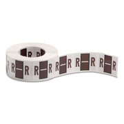 Smead BCCR Bar-Style Color-Coded Labels - R - x 1 1/4" Width x 1" Length - Brown - Laminated - 1 Roll
