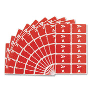 Smead AlphaZ ACCS Color-Coded Labels - A - x 1" Width x 1 5/8" Length - Red - Laminated - 10 / Sheet - 100 / Pack