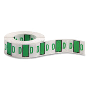 Smead BCCR Bar-Style Color-Coded Labels - D - x 1 1/4" Width x 1" Length - Light Green - Laminated - 1 Roll