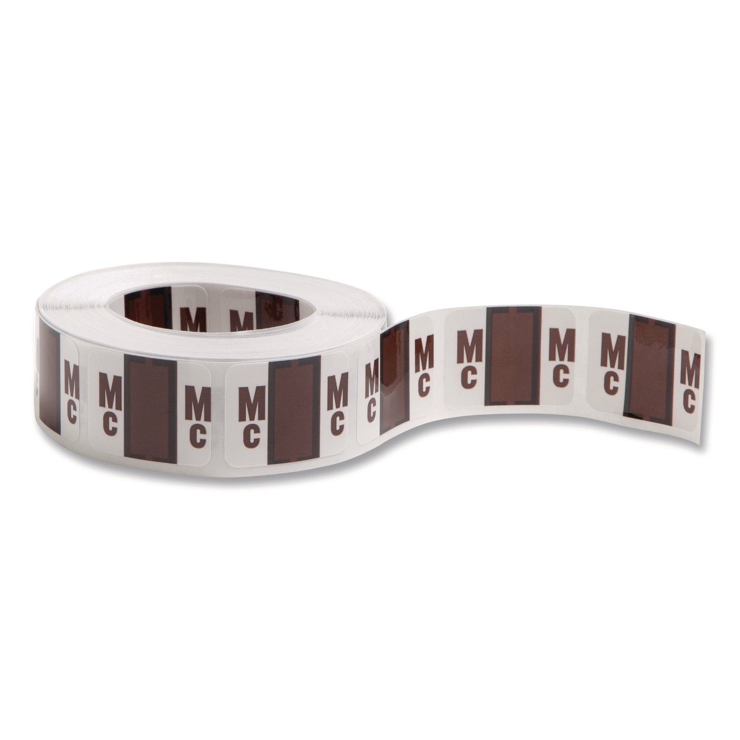Smead BCCR Bar-Style Color-Coded Labels - Alphabet, MC - x 1 1/4" Width x 1" Length - Brown - Laminated - 1 Roll