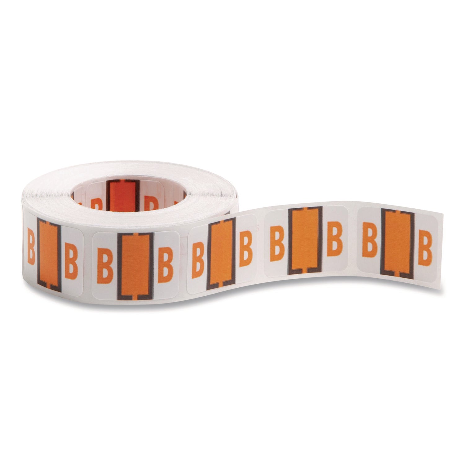 Smead BCCR Bar-Style Color-Coded Labels - B - x 1 1/4" Width x 1" Length - Light Orange - Laminated - 1 Roll