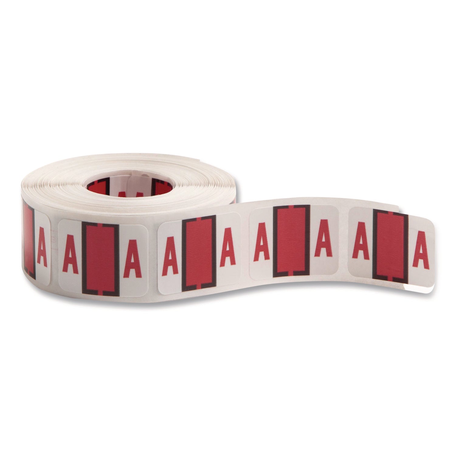 Smead BCCR Bar-Style Color-Coded Labels - A - x 1 1/4" Width x 1" Length - Red - Laminated - 1 Roll