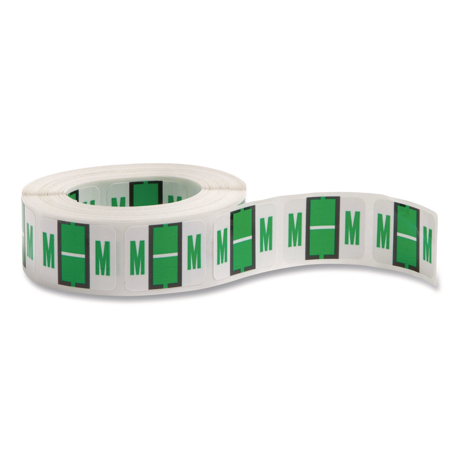 Smead BCCR Bar-Style Color-Coded Labels - M - x 1 1/4" Width x 1" Length - Light Green - Laminated - 1 Roll