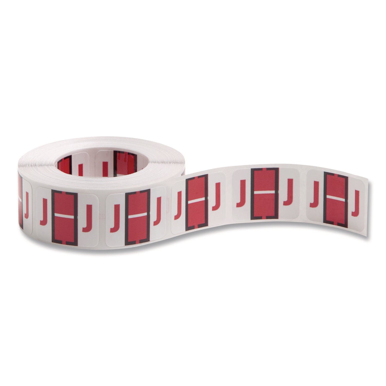 A-Z Color-Coded End Tab Filing Labels, J, 1 X 1.25, White, 500/roll