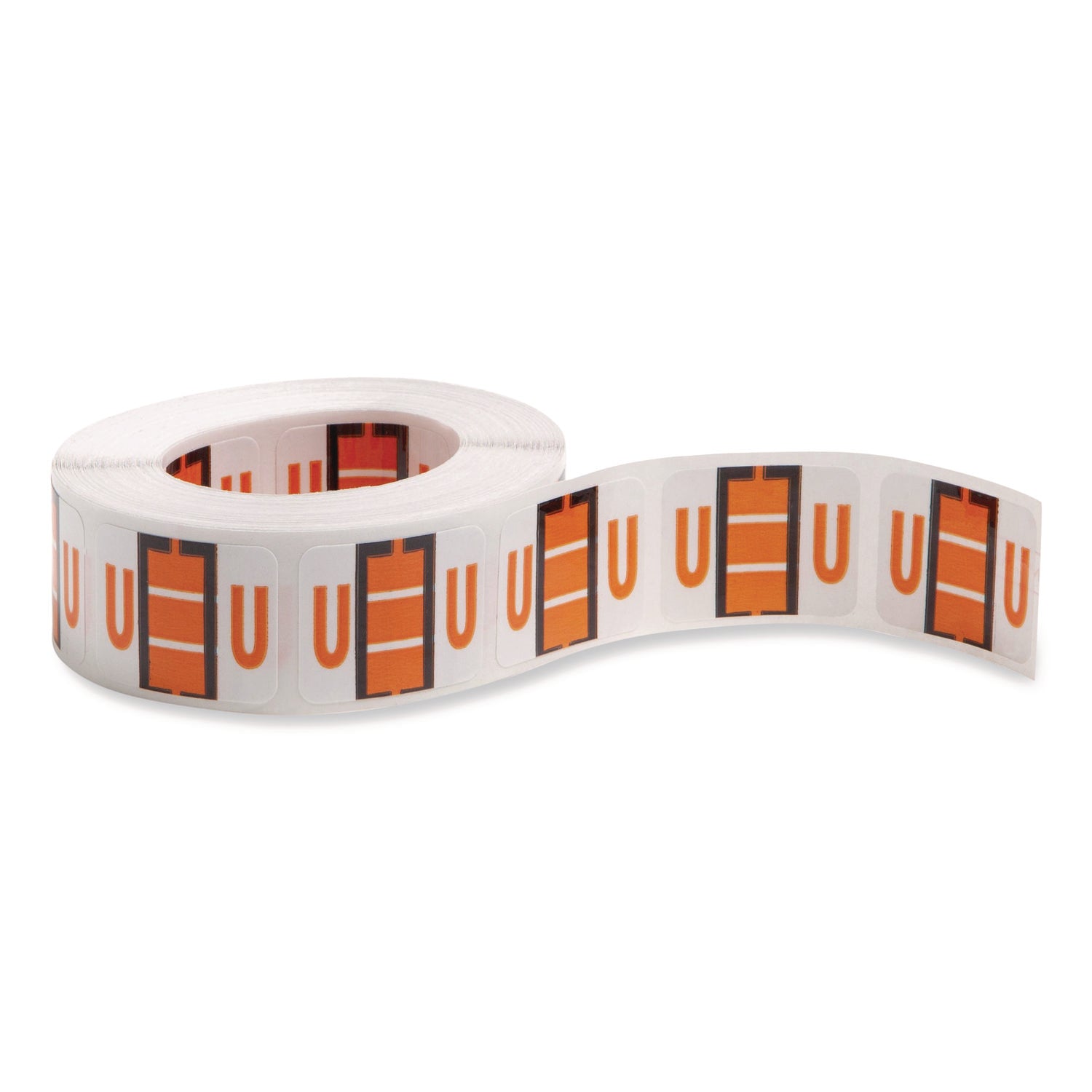 Smead BCCR Bar-Style Color-Coded Labels - U - x 1 1/4" Width x 1" Length - Light Orange - Laminated - 1 Roll