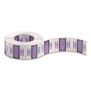 Smead BCCR Bar-Style Color-Coded Labels - H - x 1 1/4" Width x 1" Length - Lavender - Laminated - 1 Roll